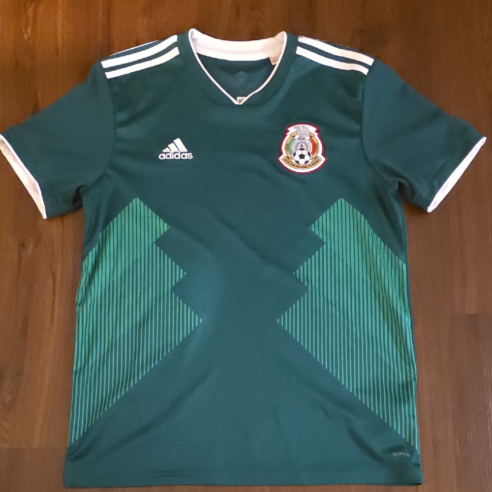 Adidas Mexico Green Soccer Jersey with White Accents